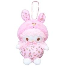 Lade das Bild in den Galerie-Viewer, Japan Sanrio Pompompurin / Cinnamoroll / My Melody / Kuromi / Hello Kitty / Sweet Piano / Pochacco Plush Doll Keychain (Flower Bunny)
