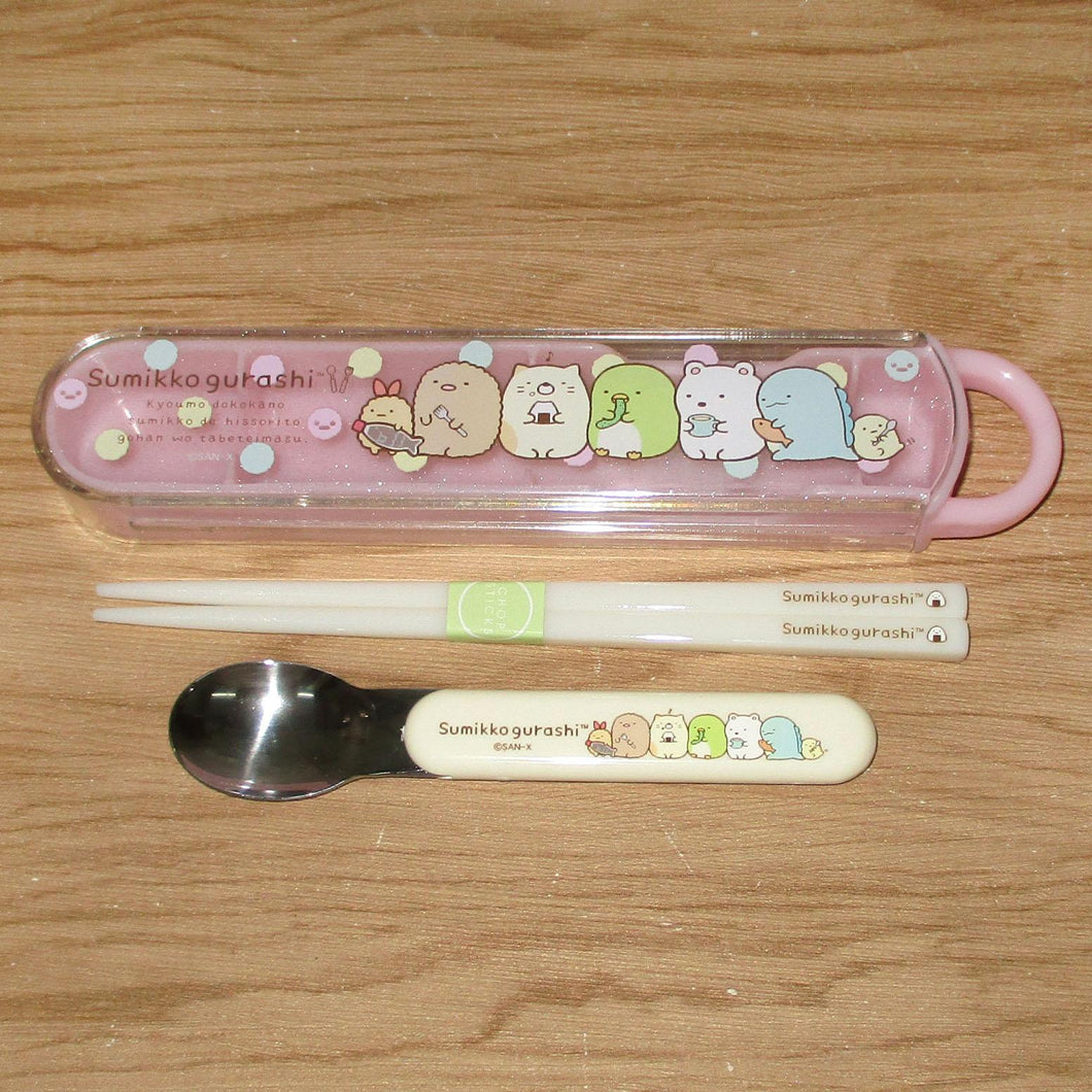 Japan San-X Sumikko Gurashi / Rilakkuma Spoon Chopsticks and Case