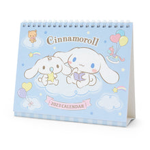 Load image into Gallery viewer, Japan Sanrio Characters Mix / Pochacoo / My Melody / Kuromi / Little Twin Stars / Hello Kitty / Keroppi / Gudetama / Tuxedo Sam / Pompompurin / Cinnamoroll 2023 Desk Calendar
