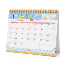 Load image into Gallery viewer, Japan Sanrio Characters Mix / Pochacoo / My Melody / Kuromi / Little Twin Stars / Hello Kitty / Keroppi / Gudetama / Tuxedo Sam / Pompompurin / Cinnamoroll 2023 Desk Calendar
