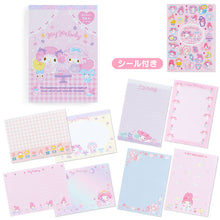 Lade das Bild in den Galerie-Viewer, Japan Sanrio Characters Mix / My Melody / Hello Kitty / Little Twin Stars / Cinnamoroll / Kuromi Memo &amp; Sticker (8 Designs)
