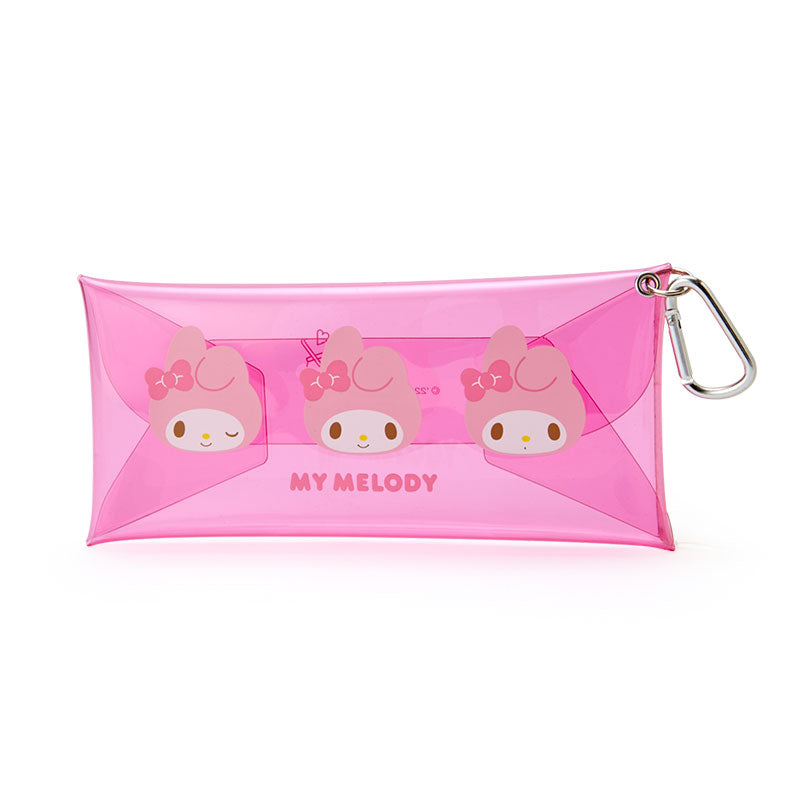 Japan Sanrio Small Pouch / Pencil Case with Carabiner (mini face)