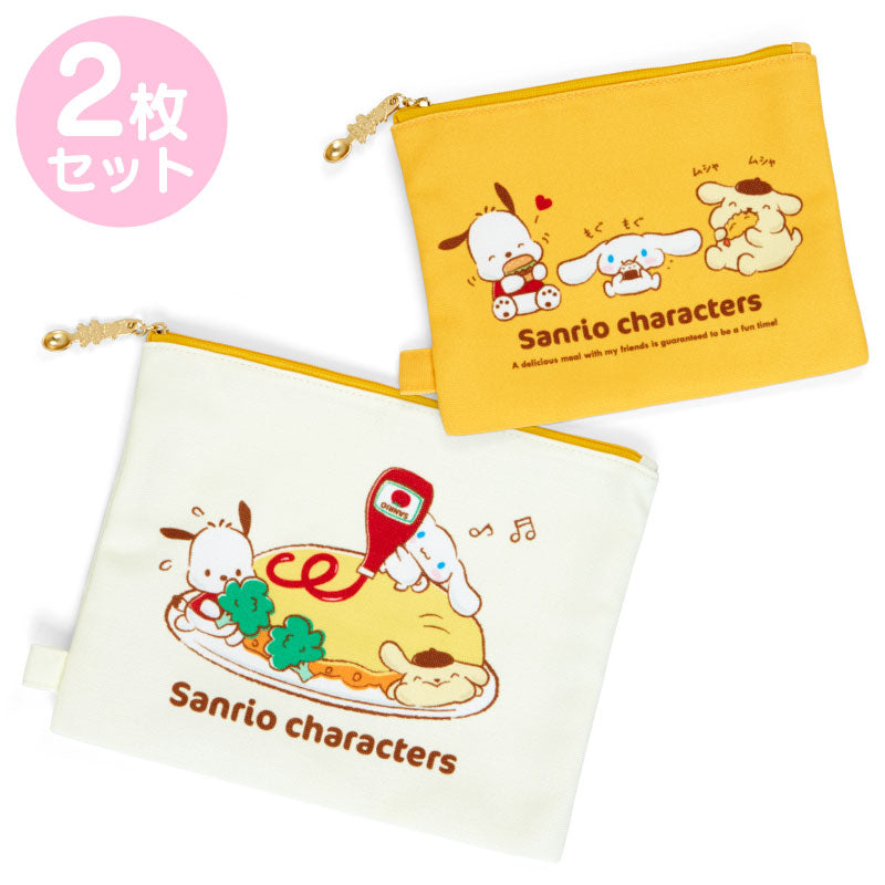 Japan Sanrio Pompompurin / Cinnamoroll / Pochacco Flat Pouch Set (Food)