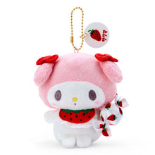 Load image into Gallery viewer, Japan Sanrio Pochacco / Hello Kitty / Kuromi / Cinnamoroll / My Melody Plush Doll Keychain (Strawberry Baby)
