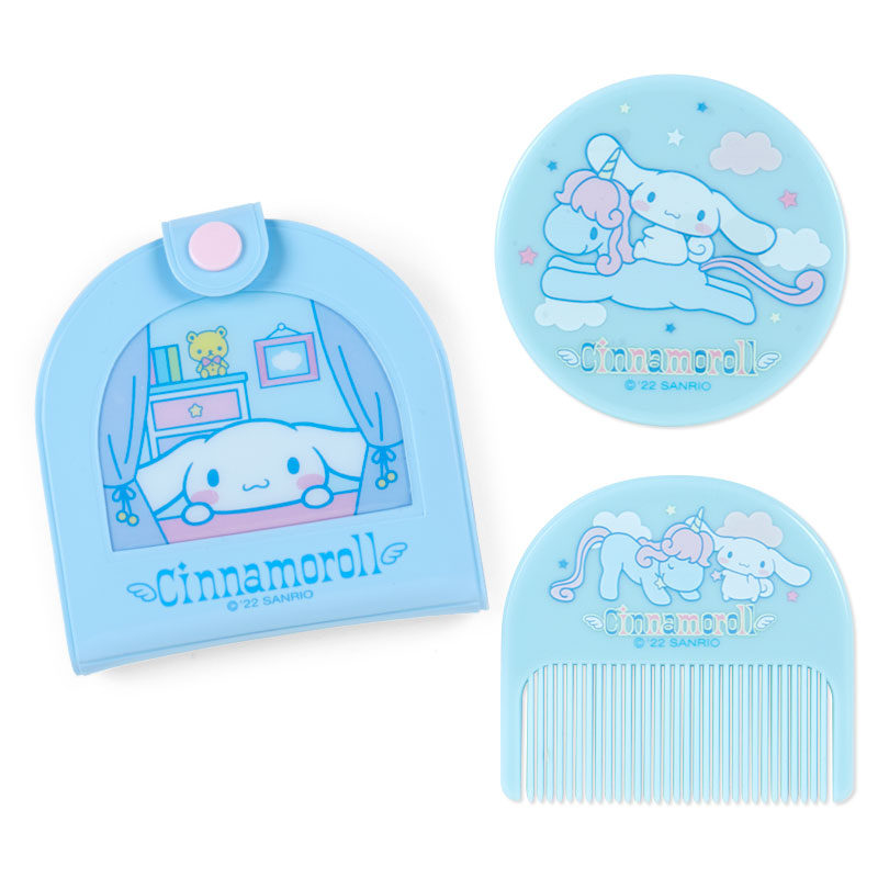 Japan Sanrio Hello Kitty / Little Twin Stars / Cinnamoroll / Tuxedo Sam / My Melody / Patty and Jimmy Pocket Mirror & Comb (Window)