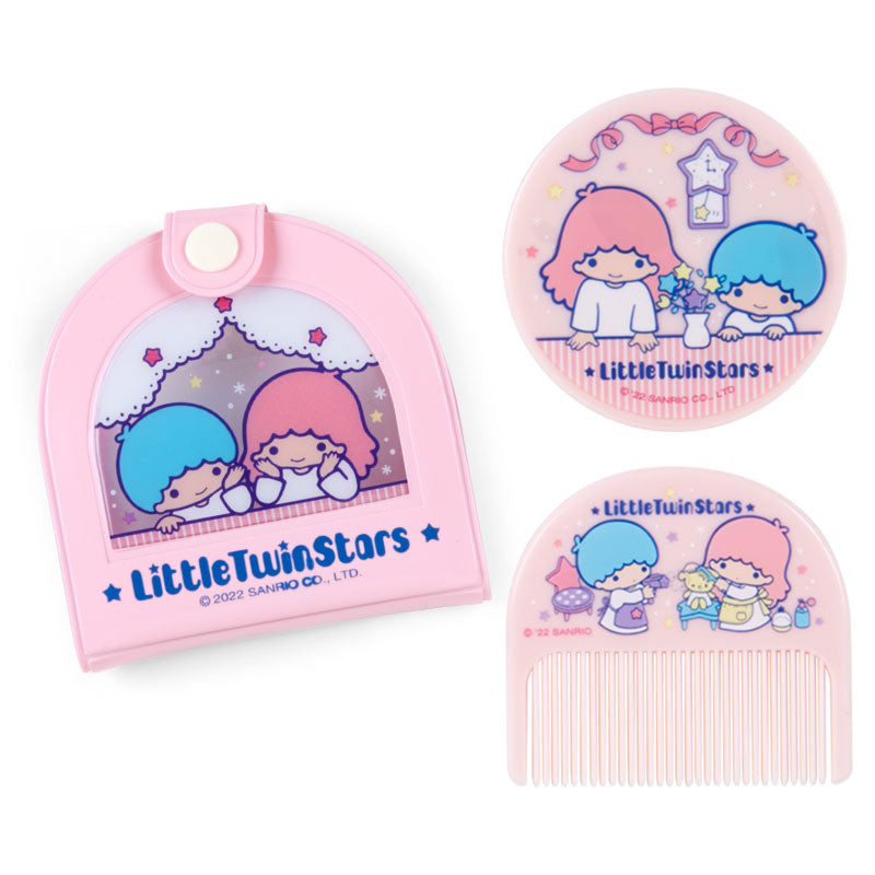 Japan Sanrio Hello Kitty / Little Twin Stars / Cinnamoroll / Tuxedo Sam / My Melody / Patty and Jimmy Pocket Mirror & Comb (Window)